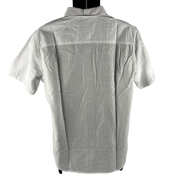 New Mens Hurley Short Sleeve Button Down White Cotton Shirt Sz M NWT OAO 2.0 - Picture 5 of 9